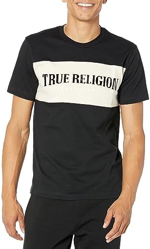 Футболка True Religion с панельным дизайном из 100% хлопка, логотип спереди True Religion