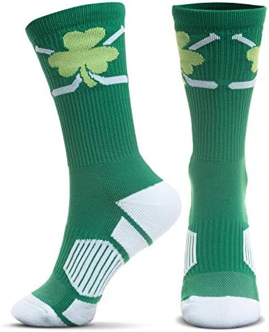 ChalkTalkSPORTS Hockey Performance Crew Socks - Shamrock - Mid-Calf Socks - Green - Adult ChalkTalkSPORTS