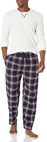 Wrangler Men's Waffle Knit Top and Flannel Pant Pajama Sleep Set Wrangler