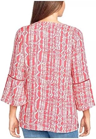 Gloria Vanderbilt Women's Nova Flutter Sleeve BlouseTribal, Weaving Azalea, Variety (Medium) Gloria Vanderbilt