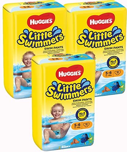 Подгузники для купания Little Swimmers размер 5-6, 11 шт (упаковка из 3) Huggies