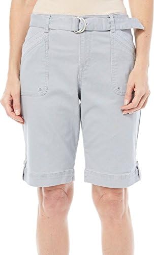 Gloria Vanderbilt Women's Sierra Stretch Twill Short with Self Belt (22W, Marble Mist) Gloria Vanderbilt