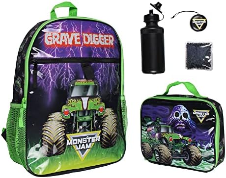 Набор рюкзака Monster Jam Grave Digger с контейнером для обеда, бутылкой и ключницей Intimo