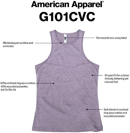 Женская майка American Apparel G101CVC в стиле racerback, 60% хлопок, 40% переработанный полиэстер, 2-Pack American Apparel