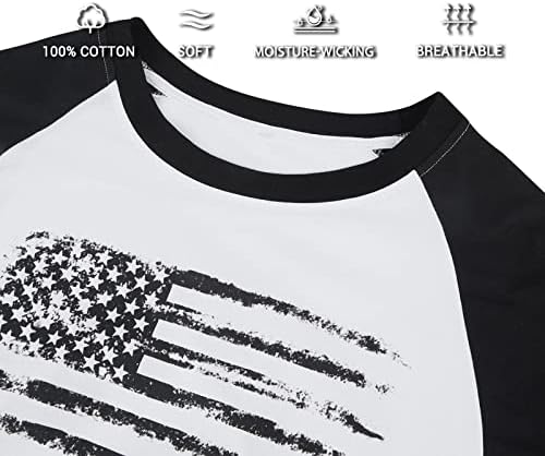 H HYFOL Men's Graphic T-Shirts USA Flag 100% Cotton Short Sleeve American Patriotic Crewneck Casual Regular Tee Shirts H Hyfol