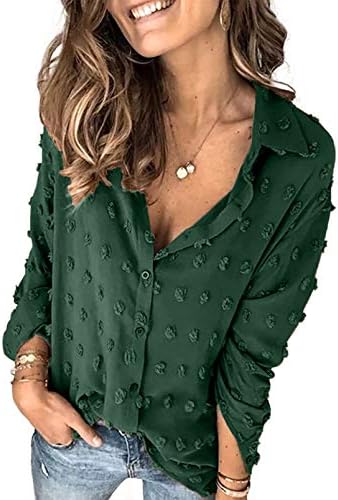 Astylish Women 2023 Pompom Button Down Shirt Casual Blouse Top Astylish