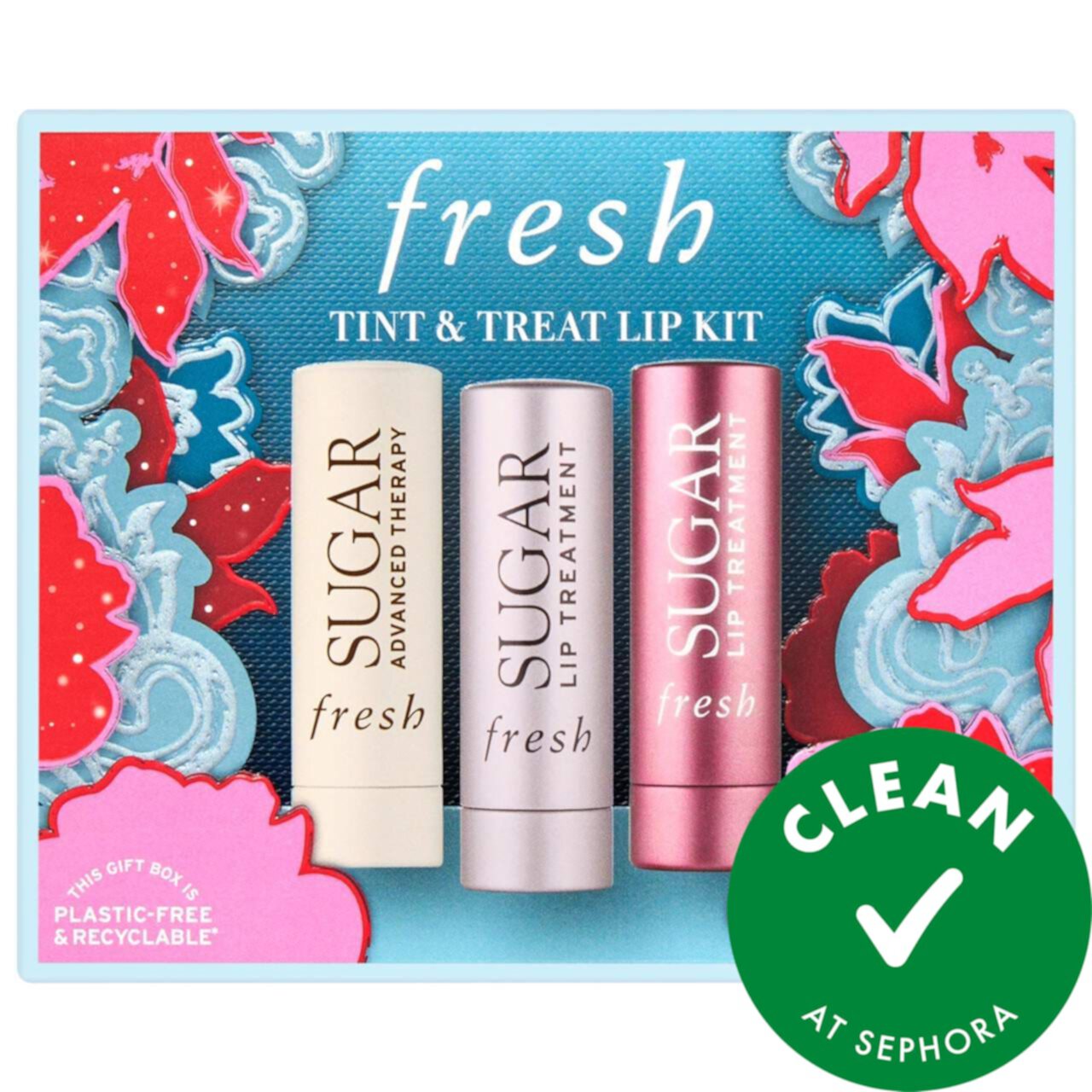 Набор бальзамов для губ Tint & Treat: 3 мини-бальзама, увлажнение и цвет Fresh