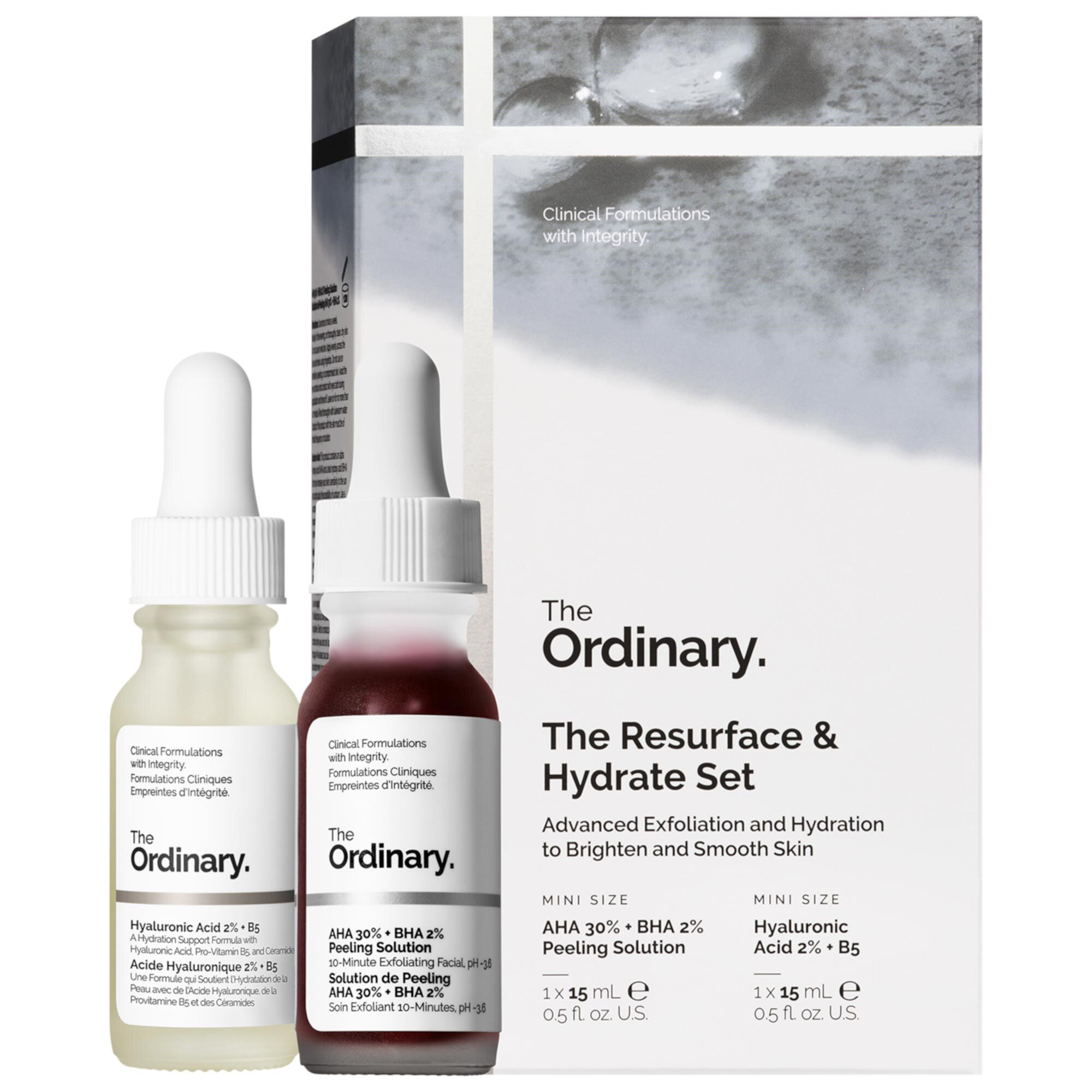 Набор для обновления и увлажнения с гиалуроновой кислотой + AHA, 30 мл The Ordinary