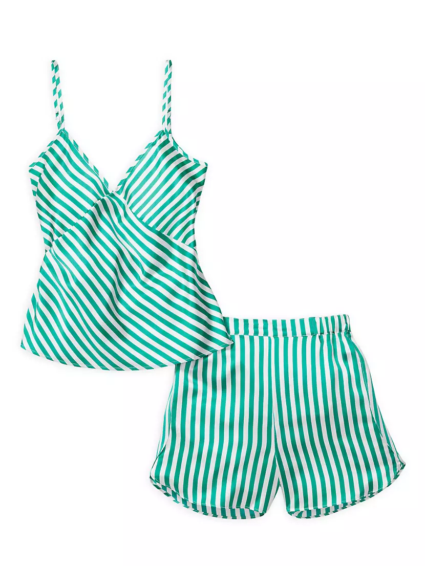 ​Silk Striped Camisole Shorts Pajama Set Petite Plume