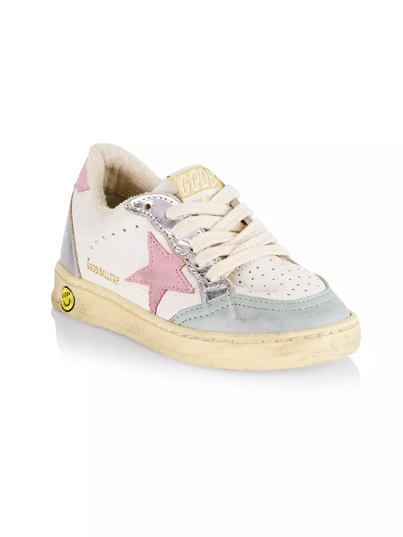 ​Baby Girl's, Little Girl's &amp; Girl's Ballstar Laminated Suede Star Sneakers Golden Goose