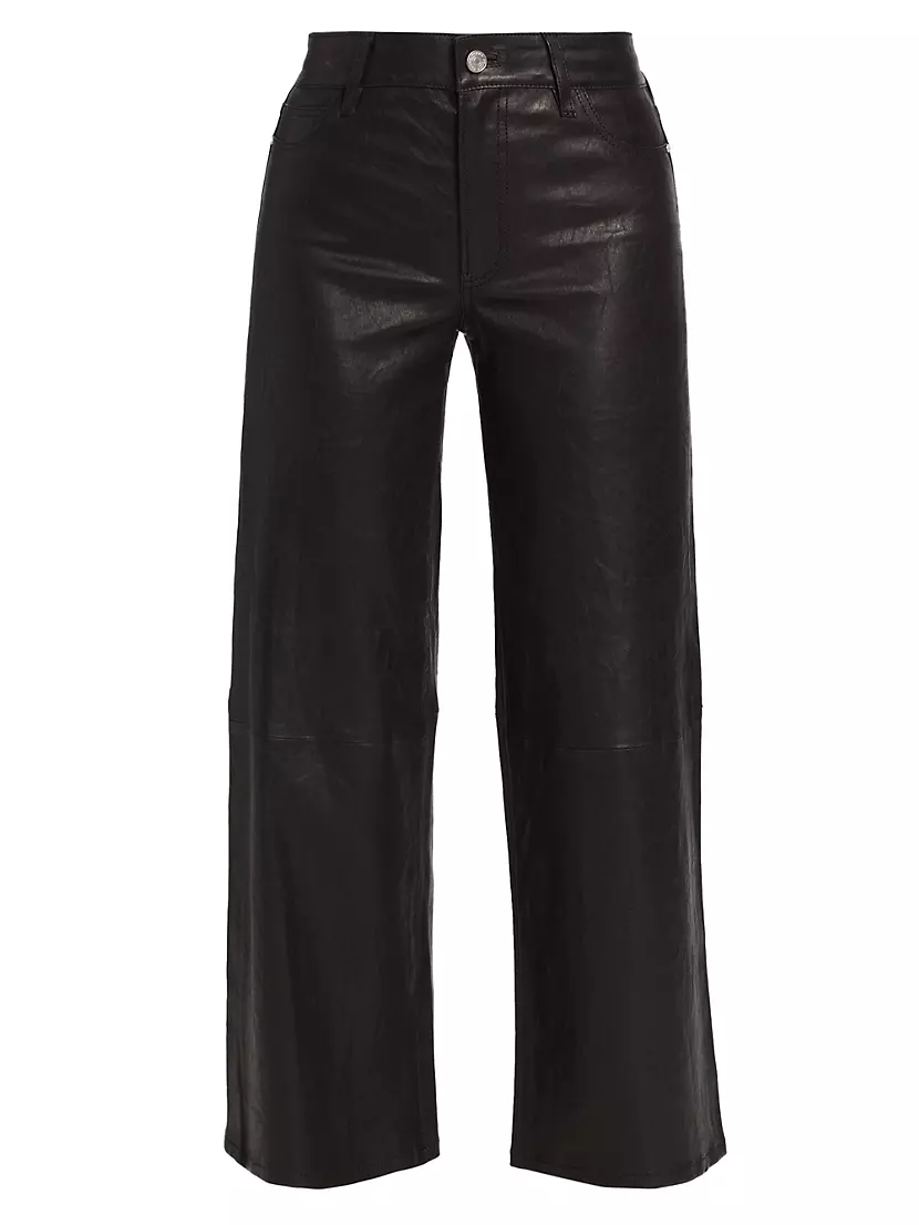 Slim Palazzo Crop Leather Pants Frame