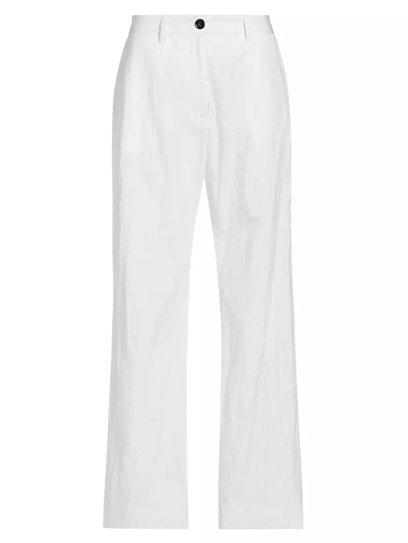 Crinkle Cotton-Blend Wide-Leg Pants Proenza Schouler