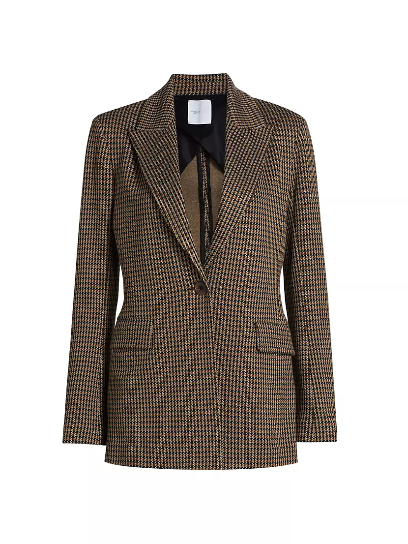 Houndstooth Peak Lapel Blazer Rosetta Getty