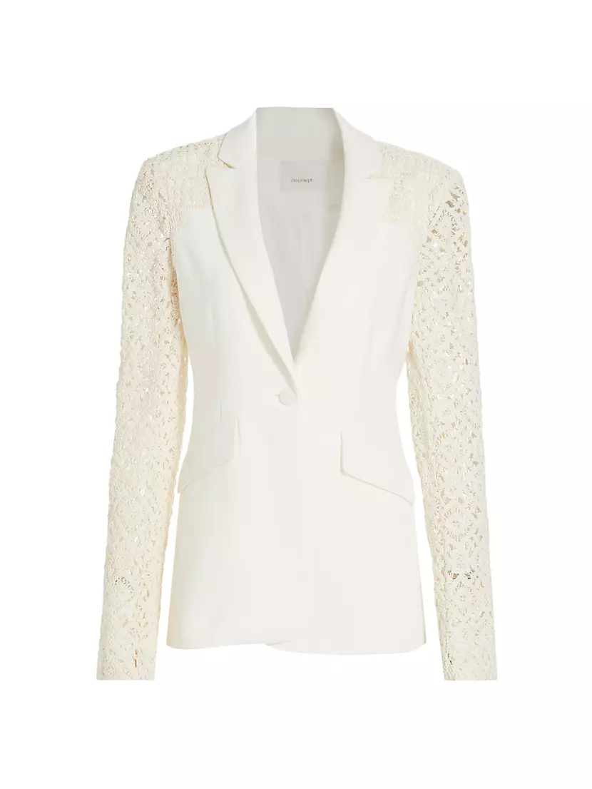 Cheyenne Geometric Crochet Blazer Cinq a Sept