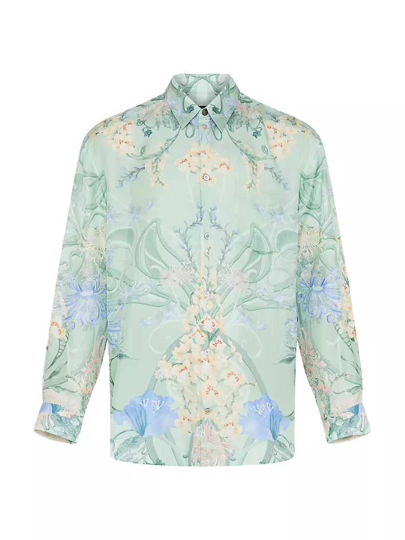 Floral Silk Oversized Shirt Camilla