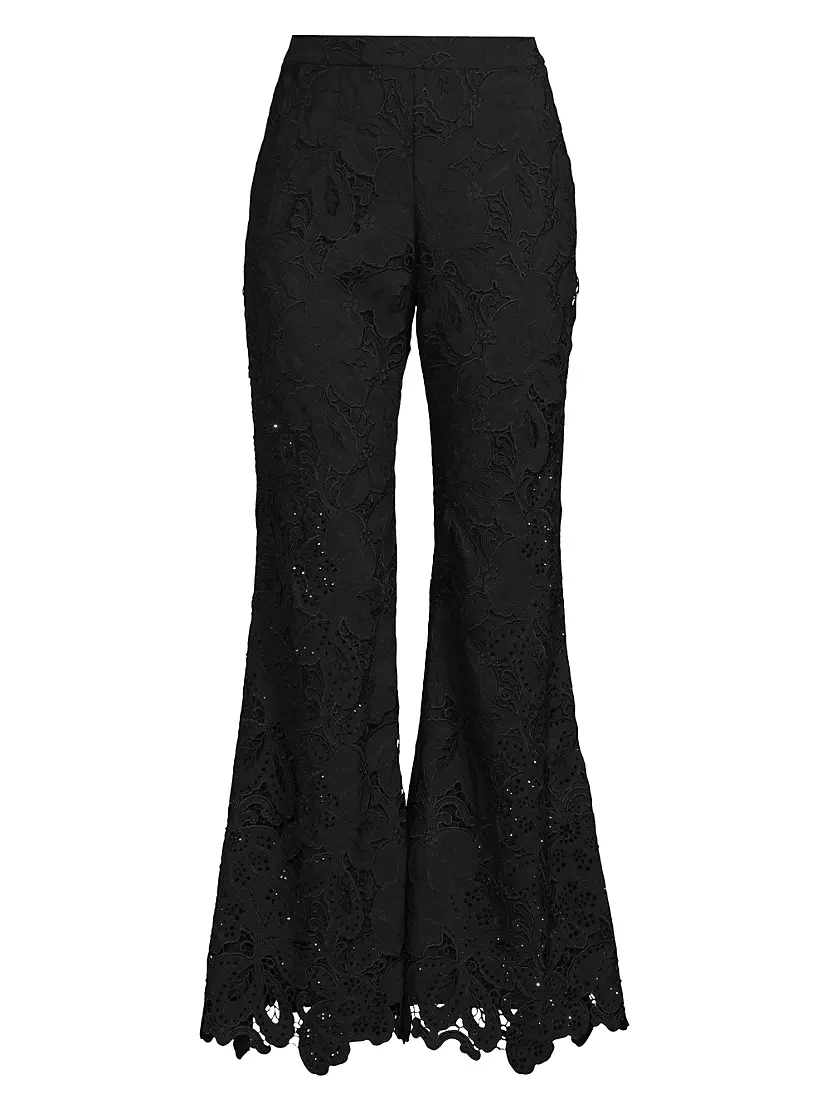 Shiela Beaded Lace Flare Pants Ungaro