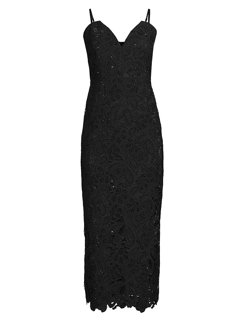 Ethella Beaded Lace Midi-Dress Ungaro