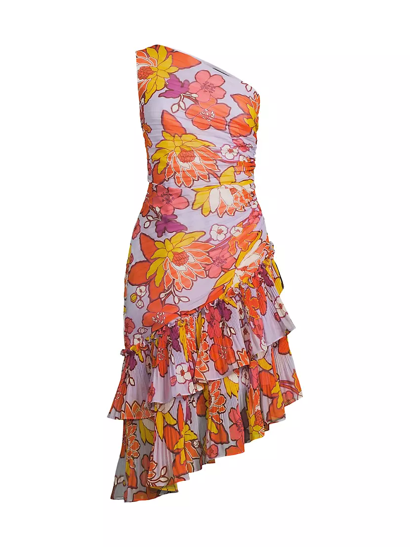 Lana Floral Asymmetric Midi-Dress Ungaro