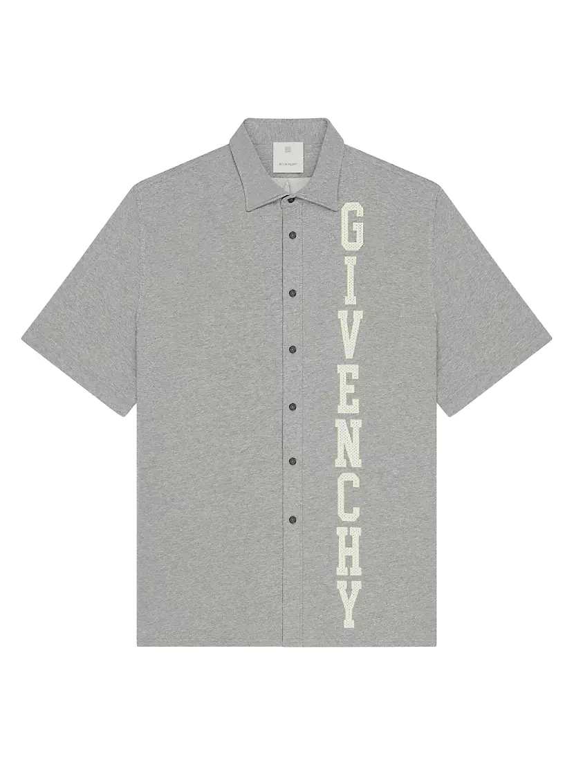 Рубашка College из флиса Givenchy с вышивкой и классическим воротником Givenchy