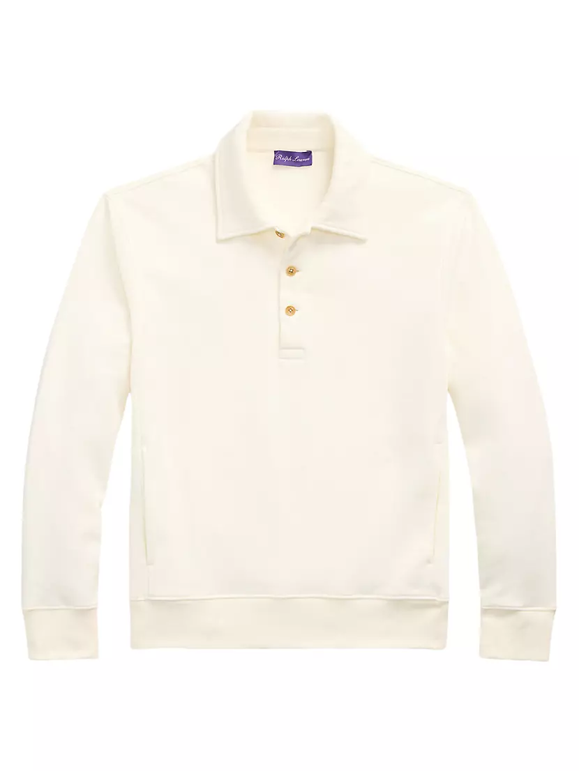 Cotton-Blend Long-Sleeve Polo Sweater Ralph Lauren