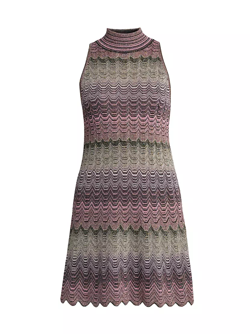 Миниплатье-водолазка Missoni с рельефным узором и асимметричным подолом Missoni