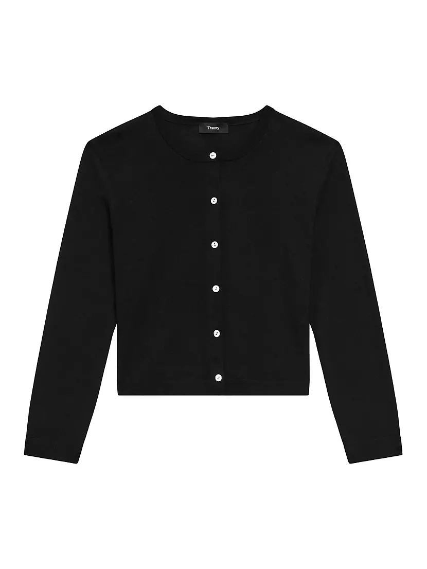 Merino Wool Crop Cardigan Theory