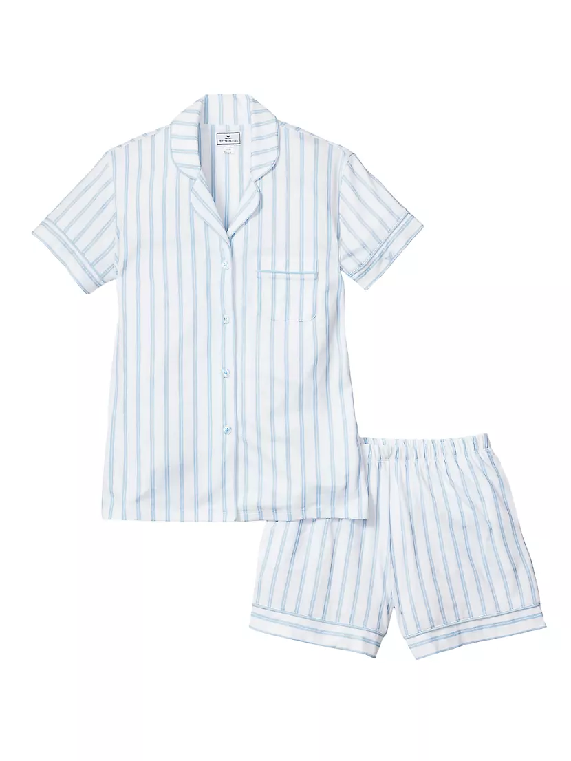 ​2-Piece Stripe Shorts Pajama Set Petite Plume