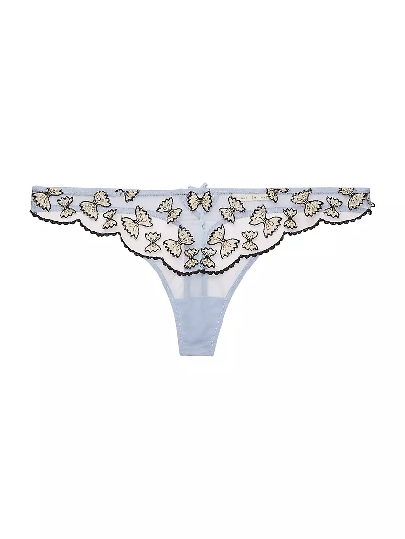 Farfalle Embroidered Thong Fleur du mal