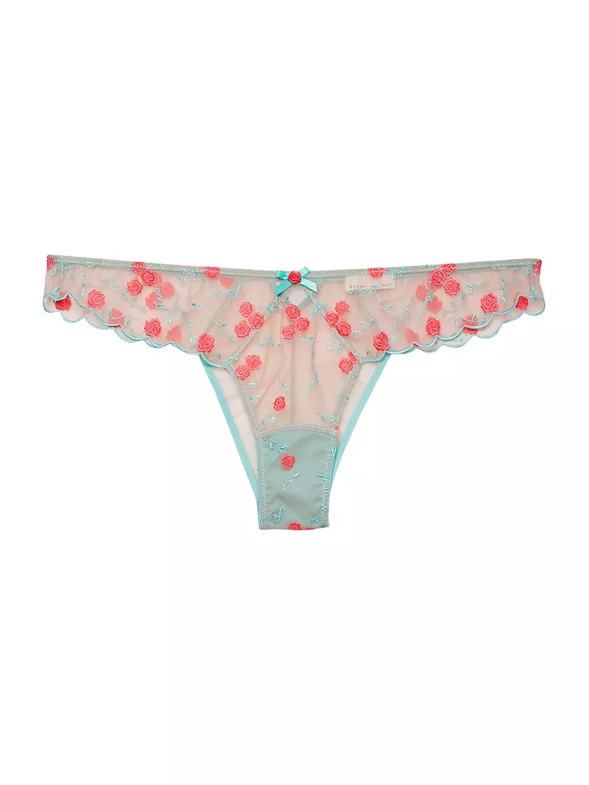 Rose Vine Embroidered Cheeky Panty Fleur du mal