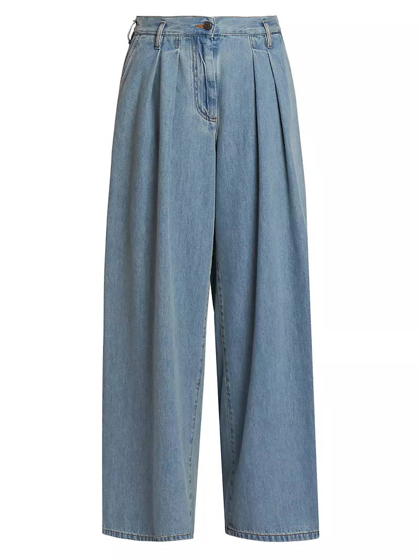 Pamplona Pleated Denim Pants Dries Van Noten