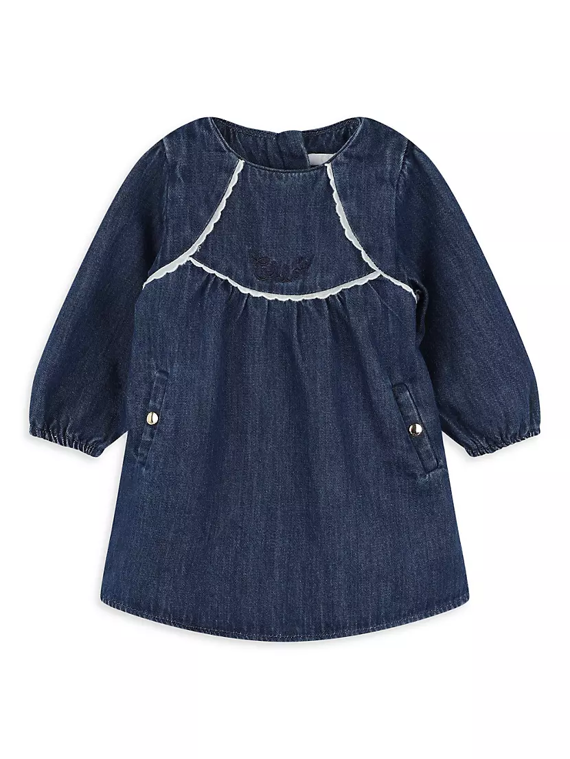 Baby Girl's &amp; Little Girl's 2-Piece Denim Dress &amp; Tights Set Chloe