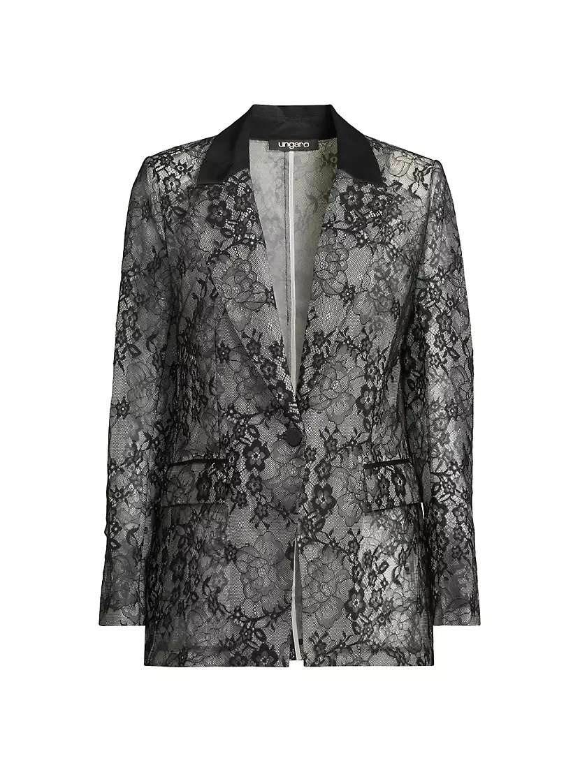 Ari Flocked Chantilly Lace Blazer Ungaro