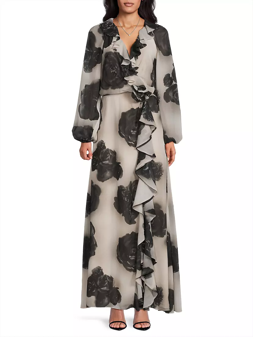 Ottie Floral Chiffon Maxi Dress Ungaro