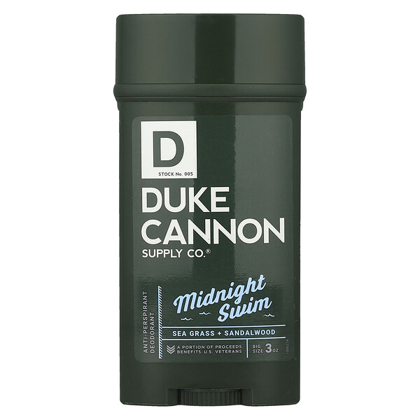 Антиперспирант-дезодорант Midnight Swim с морской травой и сандалом, 85 г Duke Cannon Supply Co.