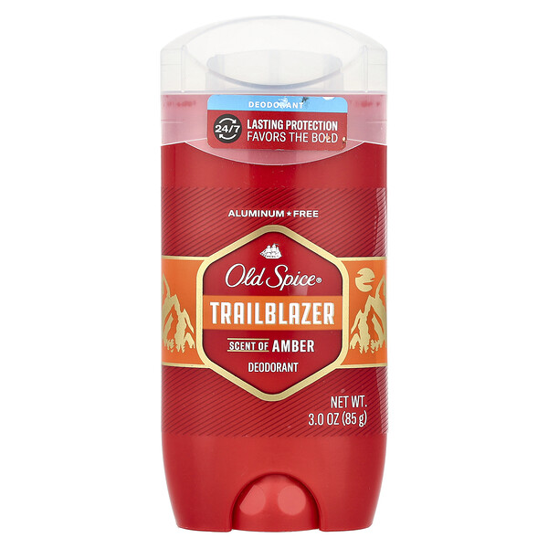 Дезодорант Trailblazer с амбером, без алюминия, 85 г, 24/7 защита от запаха Old Spice