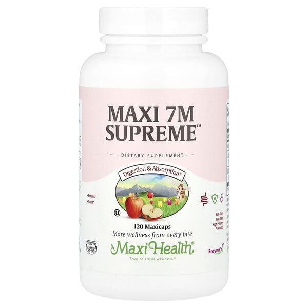 Maxi 7M Supreme™ 120 капсул для здоровья: пробиотики, высокая энергия, вегетарианский Maxi Health