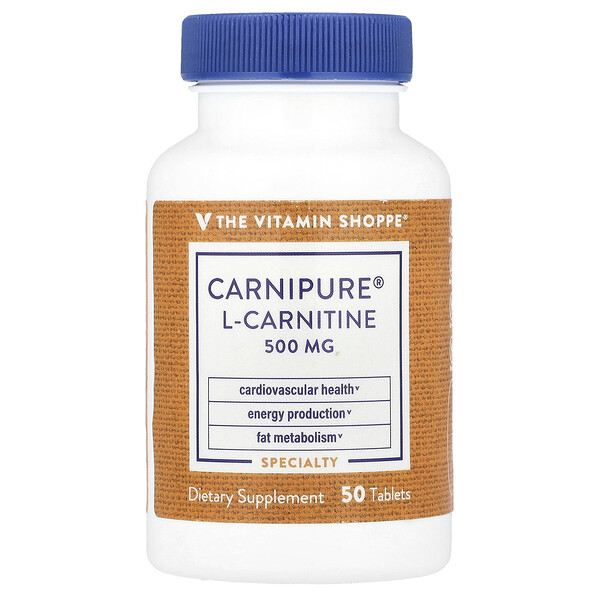 L-Карнитин Carnipure® 500 мг 50 таблеток для сердца и энергии The Vitamin Shoppe