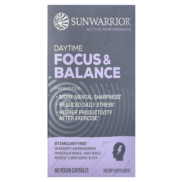 Focus & Balance, Дневное Питательное Средство, 60 Веганских Капсул Sunwarrior