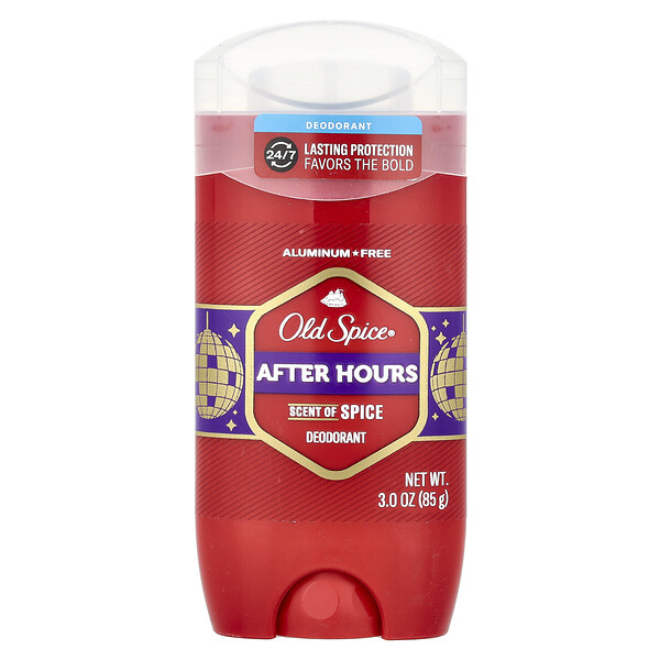 Дезодорант After Hours, пряный, 85 г, 24/7 защита от запаха, без алюминия Old Spice