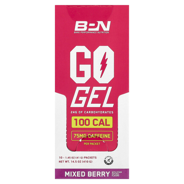 Гель Go Gel со вкусом лесных ягод, 10 пакетов по 41 г, 24 г углеводов на порцию Bpn