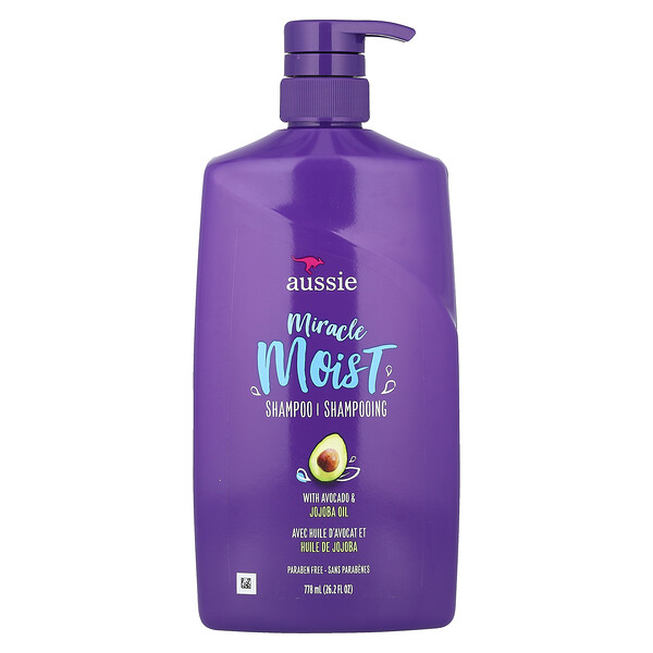 Miracle Moist, Shampoo With Avocado & Jojoba Oil, 26.2 fl oz (778 ml) Aussie