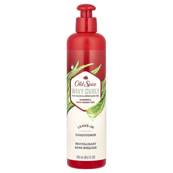 Leave-In Conditioner, Wavy Curly with Aloe & Avocado Oil, 8.5 fl oz (252 ml) Old Spice