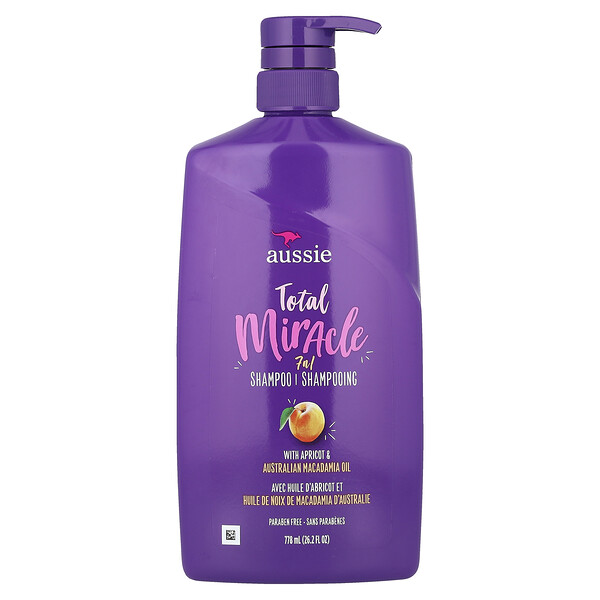 Total Miracle, 7 in 1 Shampoo With Apricot & Australian Macadamia Oil, 26.2 fl oz (778 ml) Aussie