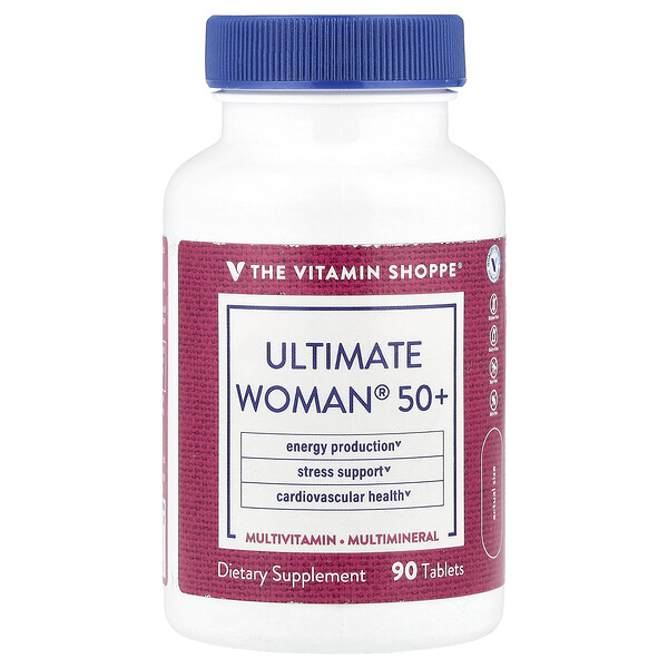 Мультивитамины и мультиминералы Ultimate Woman® 50+, 90 таблеток для энергии и сердца The Vitamin Shoppe