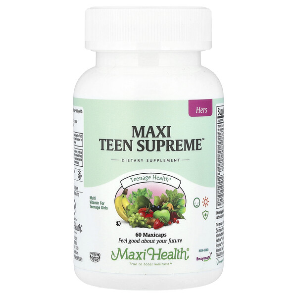 Maxi Teen Supreme™ для девочек, 60 капсул с мультивитаминами и минералами Maxi Health