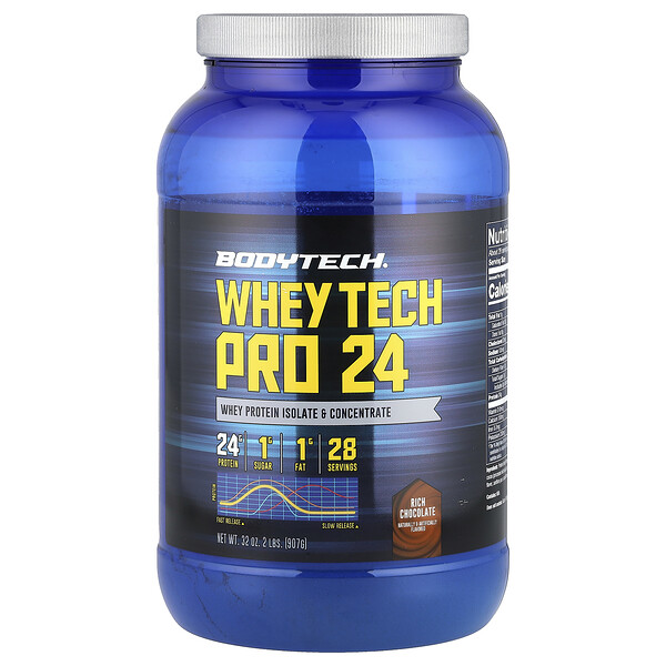 Протеин сывороточный Whey Tech Pro 24, 24 г белка, 1 г сахара, 907 г BodyTech