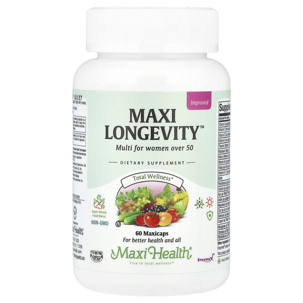 Maxi Longevity™ Мультивитамины для женщин старше 50 лет, 60 капсул Maxi Health