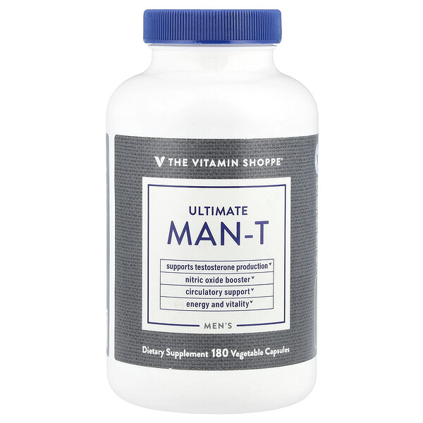 Ultimate Man-T для мужчин 180 вегетарианских капсул поддержка тестостерона The Vitamin Shoppe