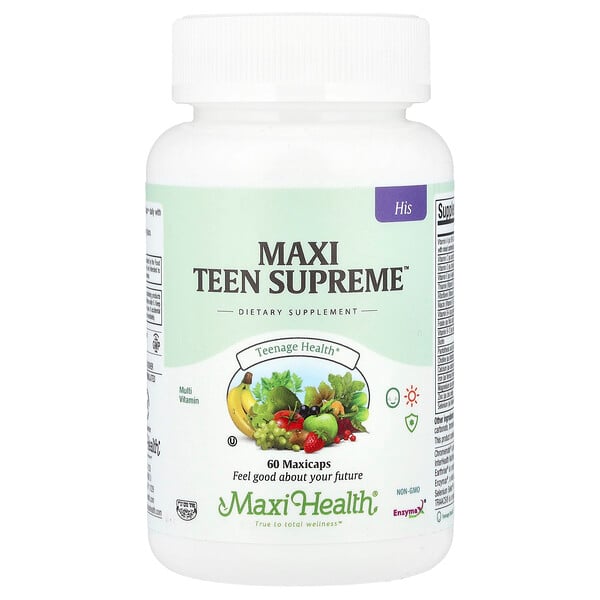 Maxi Teen Supreme™ His, 60 капсул, мультивитаминный комплекс для подростков Maxi Health