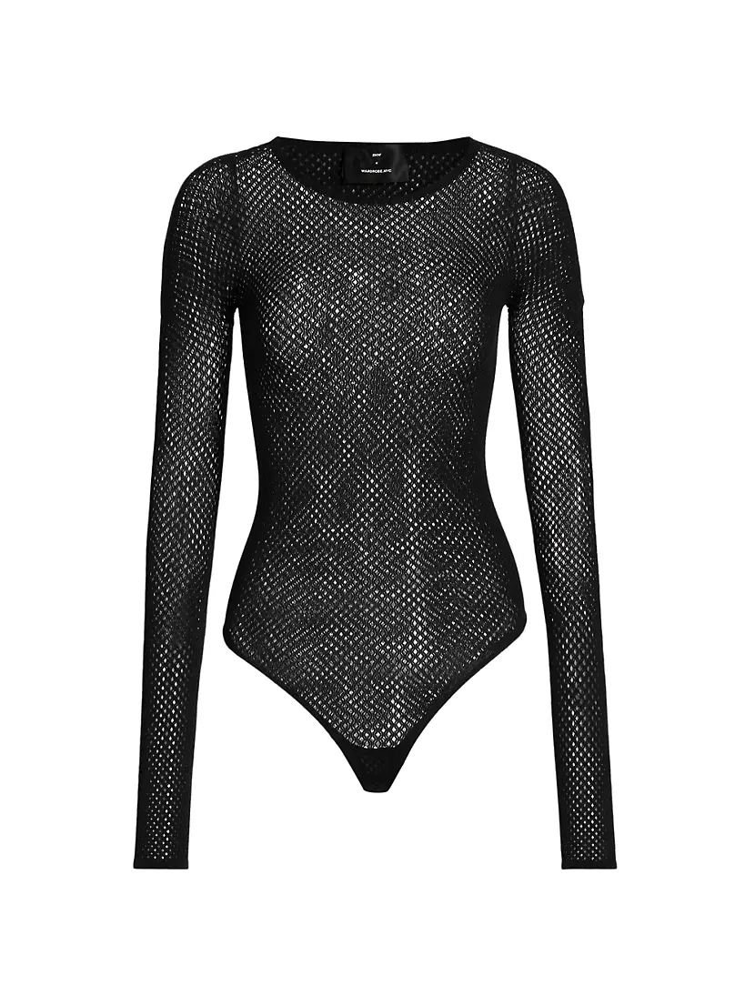 RHW Wool-Blend Mesh Bodysuit Wardrobe.Nyc